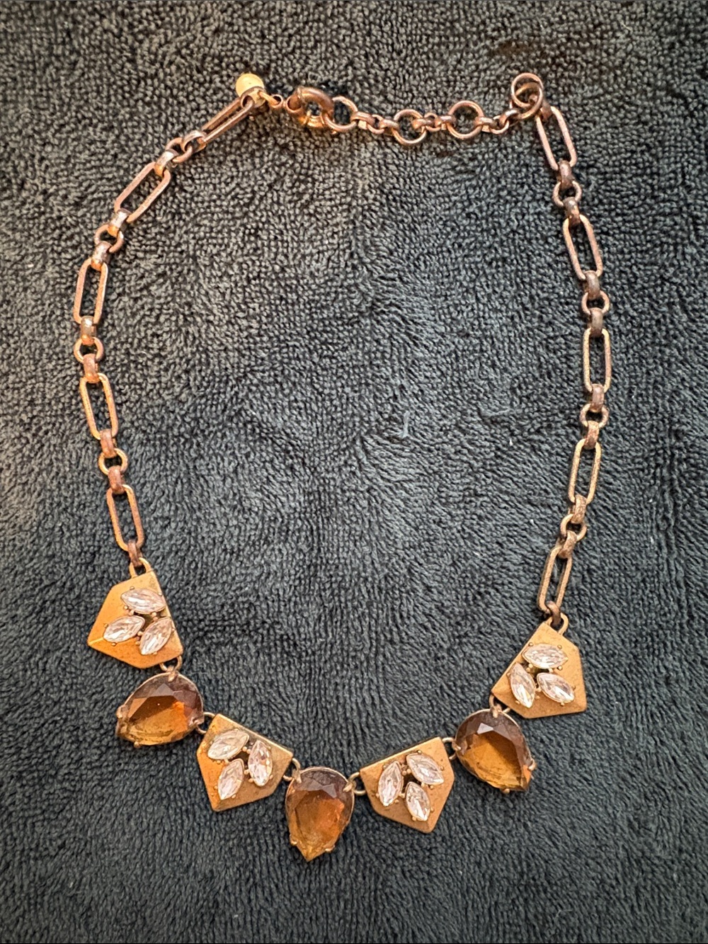 Teardrop Amber Crystal Statement Necklace - Women Jewelry